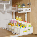 Under Sink Storage Organizer 2-Tier Pull Out Shelf - Adjustable Height