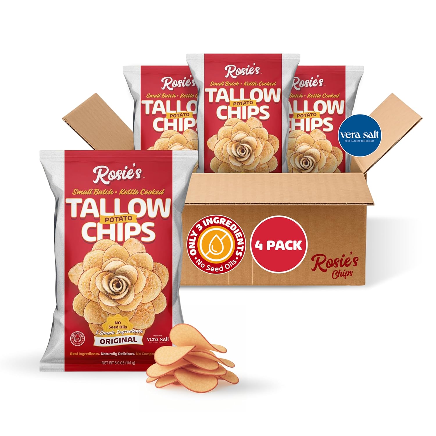 Rosies Chips Kettle Cooked Chips in Grass-Fed Beef Tallow
