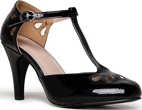J. Adams Pepper Mary Janes - Vintage Cutout Low Kitten Heels