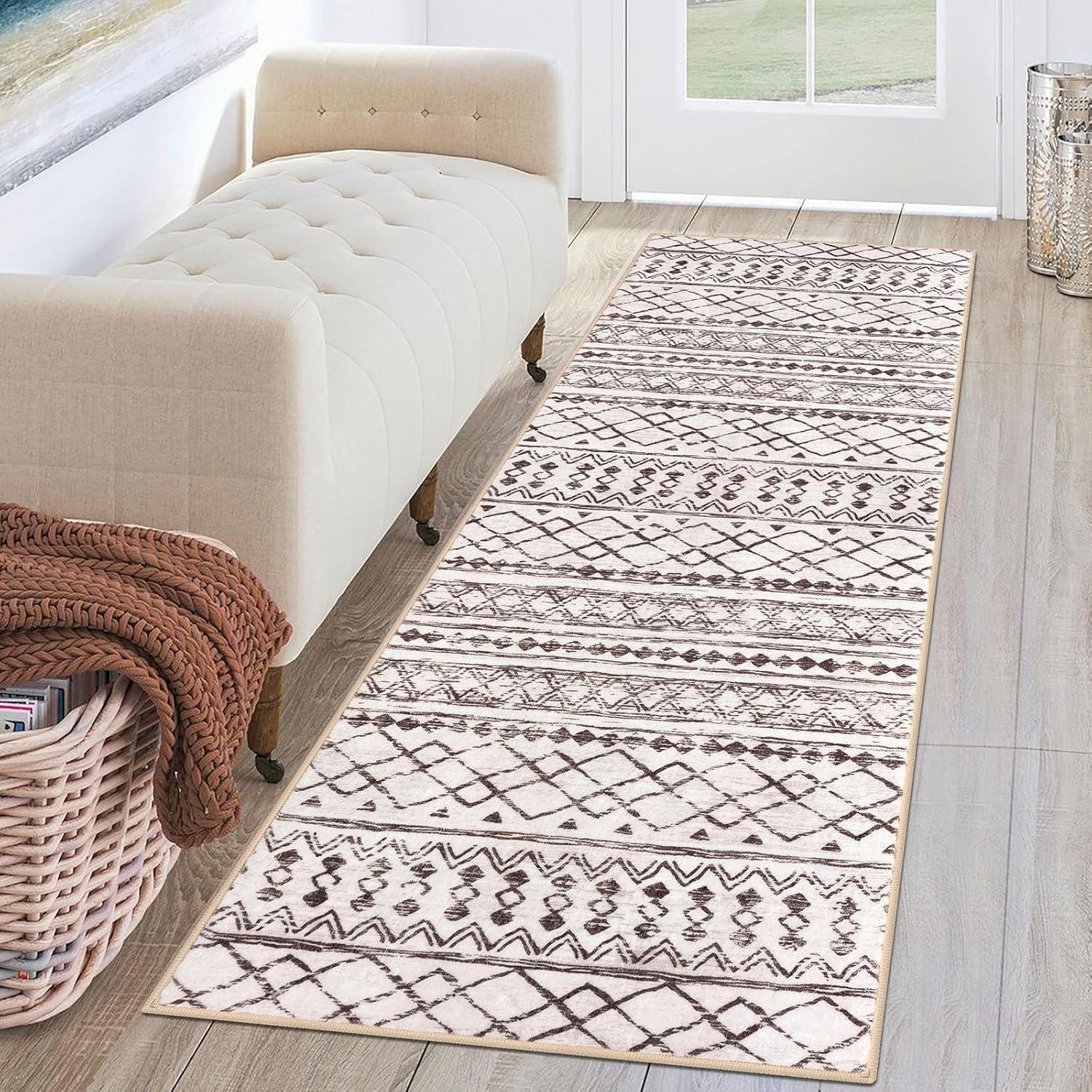 KUTA Moroccan Washable Hallway Runner Rug 2x6 for Cozy Spaces