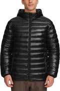 Mens Lightweight Packable Puffer Jacket Hooded - Insulated Travel