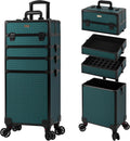 4 in 1 Professional Makeup Train Case Rolling Cosmetic Trolley - Large