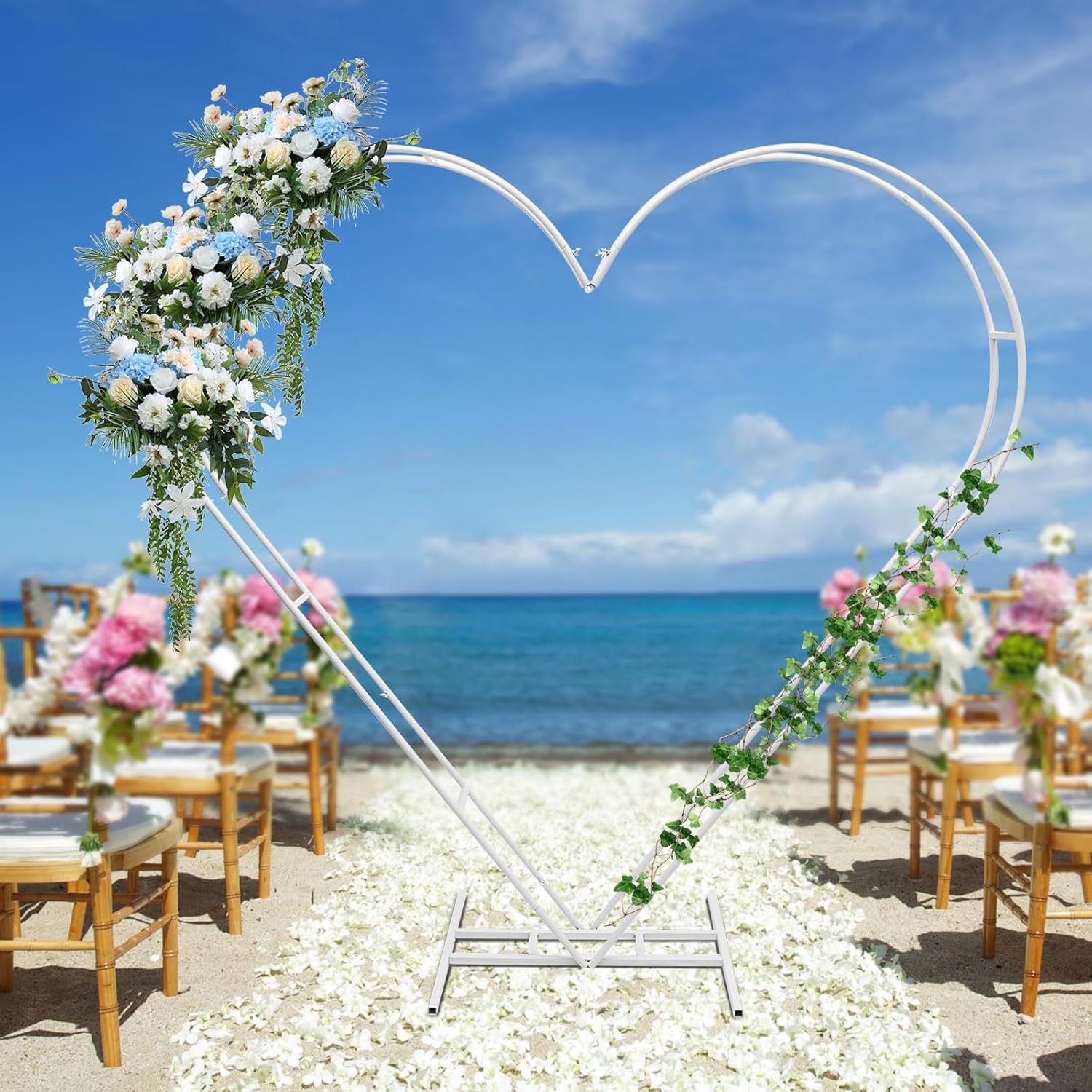 Heart Shape Wedding Metal Arch Backdrop for Events and Parties