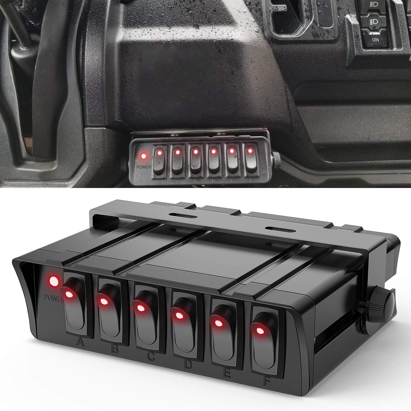 Nilight 6 Gang Rocker Switch Box for Automotive and Marine Use