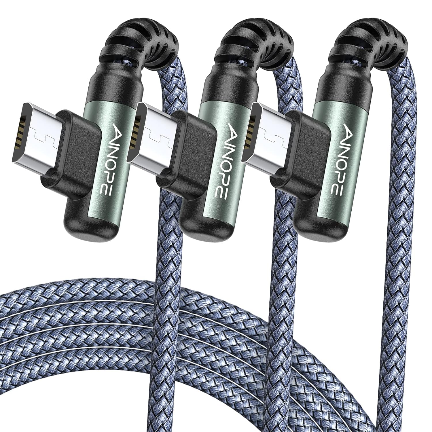 Fast Charging Micro USB Cable 3-Pack - 6.6ft/6.6ft/10ft