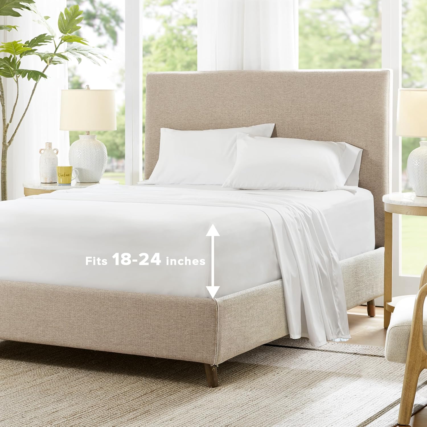 Comfort Spaces Extra Deep Pocket Cooling Sheets for Queen Beds
