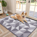 Large Door Mat Indoor 48x32 - Low-Profile Washable Geometric Mat