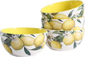 Bico Lemon Dreams Cereal Bowls Set of 4 - 26 oz Deep Ceramic Bowls