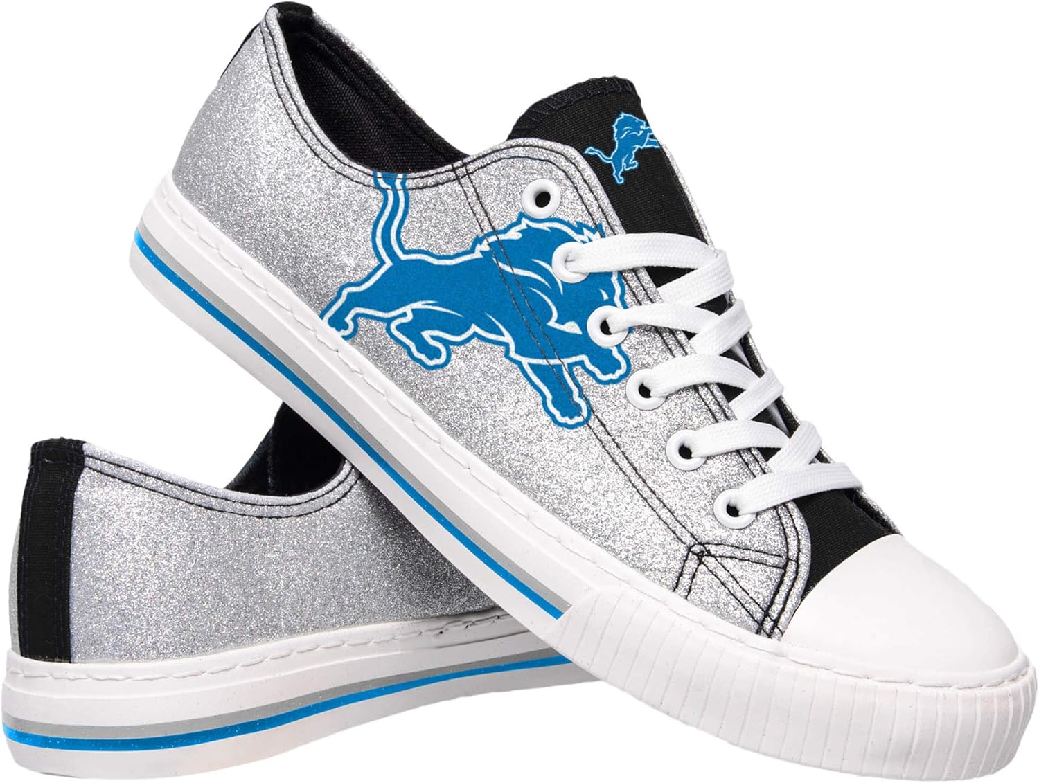 FOCO Women's NFL Team Logo Glitter Low Top Sneakers for Fans