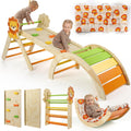 Pikler Triangle Set with Cushion 7-in-1 Toddler Climber - Indoor Play