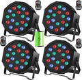 U`King 36W Wireless Uplights 4 Pack - Rechargeable RGB Par Cans