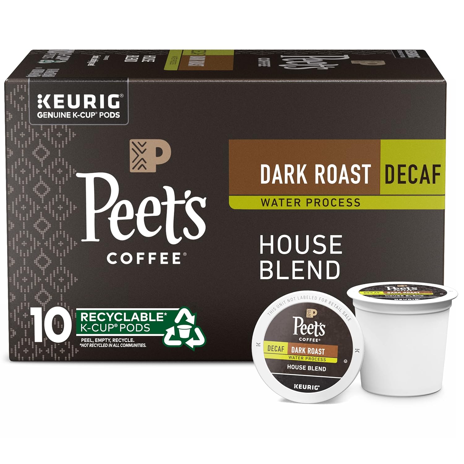 Peet's Dark Roast Decaf K-Cups - Rich Flavor, Zero Caffeine