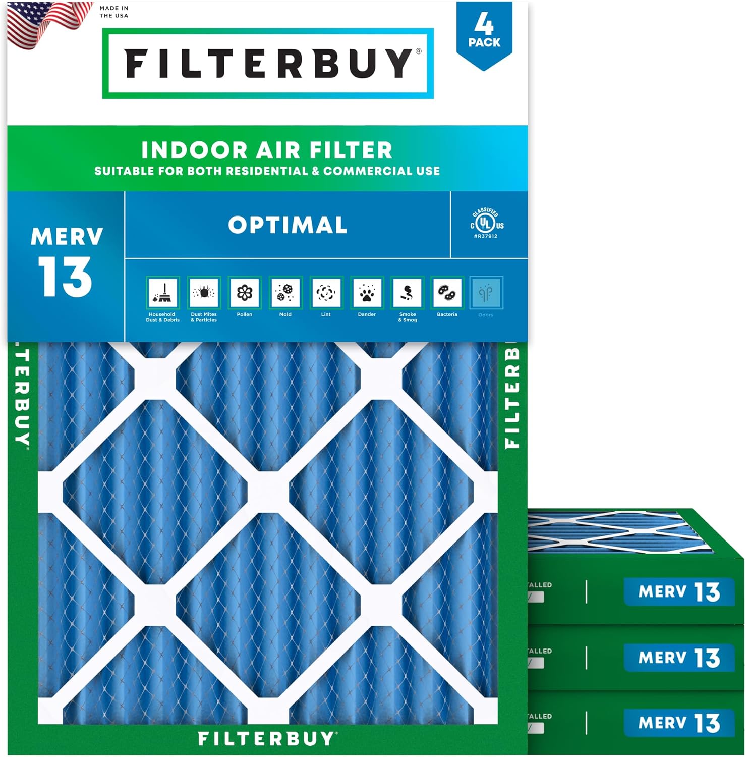 24x30x2 Air Filter MERV 13 for Optimal Smoke & Allergy Defense