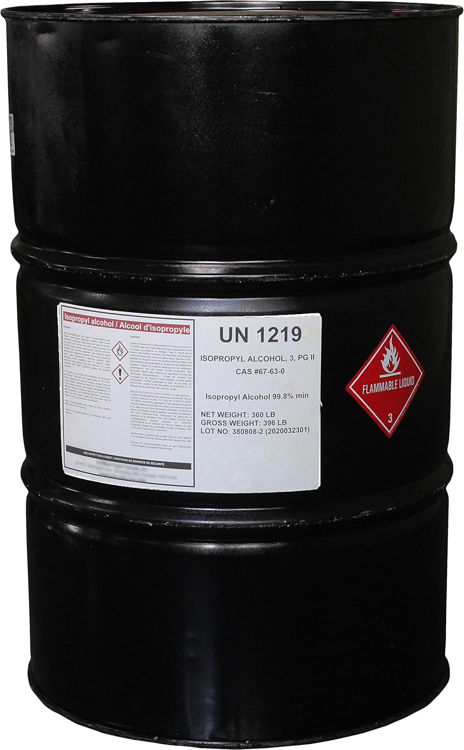 99.9% Pure Isopropyl Alcohol in 55 Gallon Drum for Industrial Use