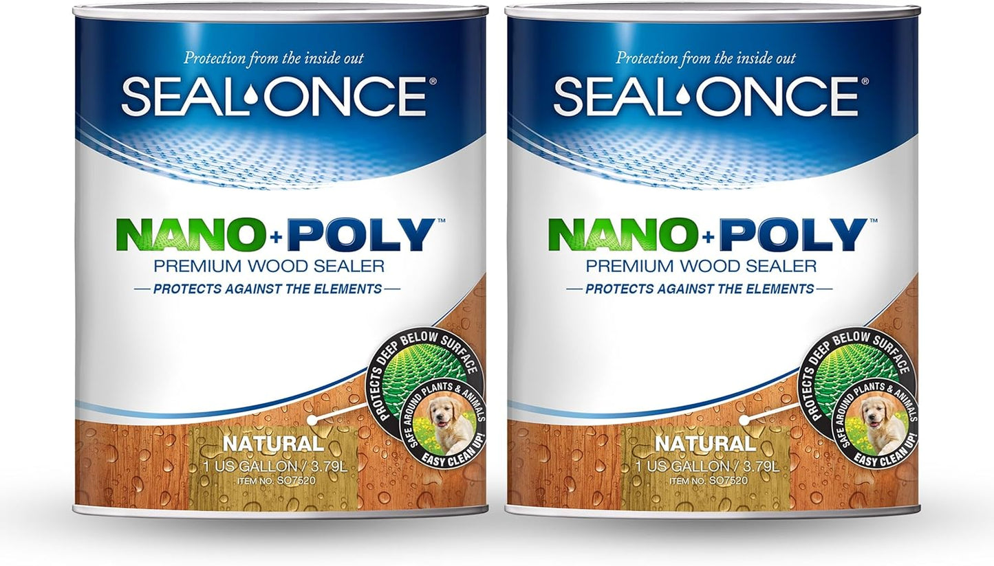 Seal-Once Nano+Poly Wood Sealer - Premium Waterproof Protection
