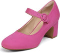 IDIFU IN3 Mary Jane Pumps Closed Toe Low Chunky Heels - Elegant