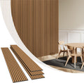 Wood Slat Wall Panels 4 Pack - Cherry Toned 3D Acoustic Panels