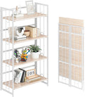 4 Tiers Folding Bookshelf No Assembly - Fast Foldable Storage Shelf