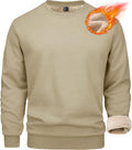 MAGCOMSEN Men's Sherpa Lined Sweatshirt - Warm Fleece Crewneck Design