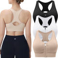 Evercute Women's Zip Front Sports Bra - Medium Support Post-Surgery