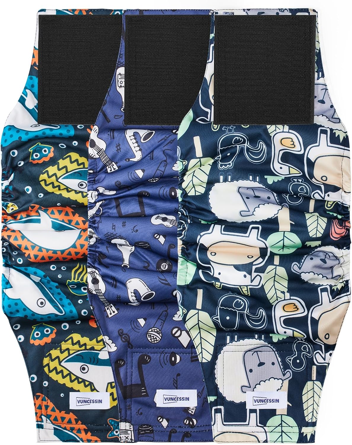 3 Pack Washable Male Dog Diapers - High Absorbency