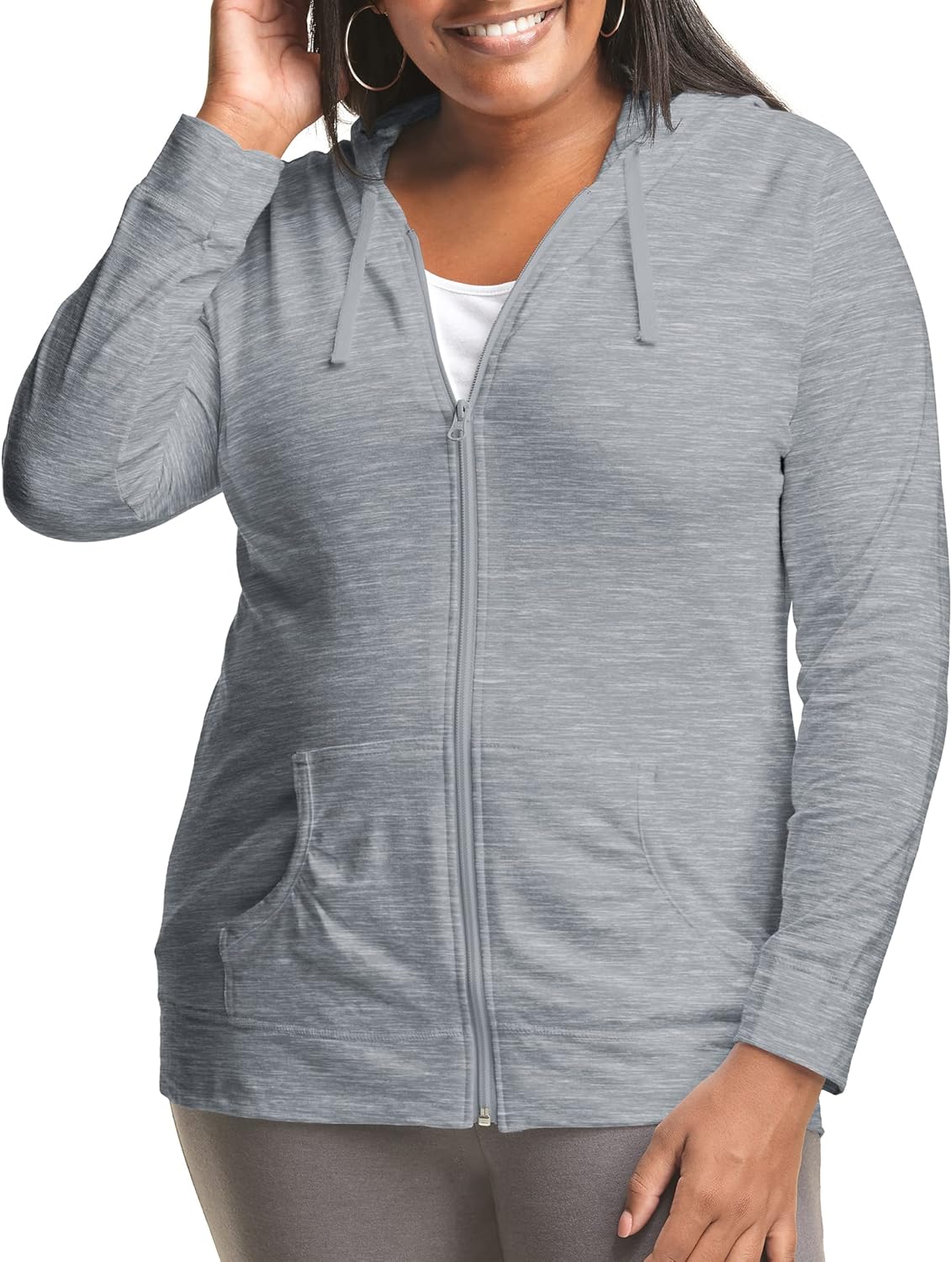 Just My Size Women's Full Zip Jersey Hoodie for Comfort