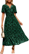 Amegoya Velvet V Neck Maxi Dress - Flattering Formal Evening Wear