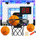 AOKESI Basketball Hoop Indoor for Kids - LED Scoreboard & Foldable Rim