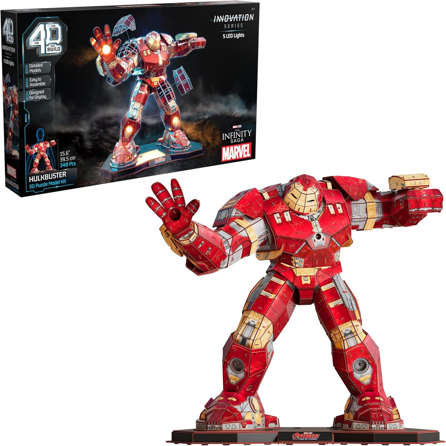 4D Build Marvel Hulkbuster 3D Model Kit with LED Lights