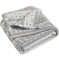 3 Layer Oversized Muslin Cotton Toddler Blanket - Reversible Dark Grey