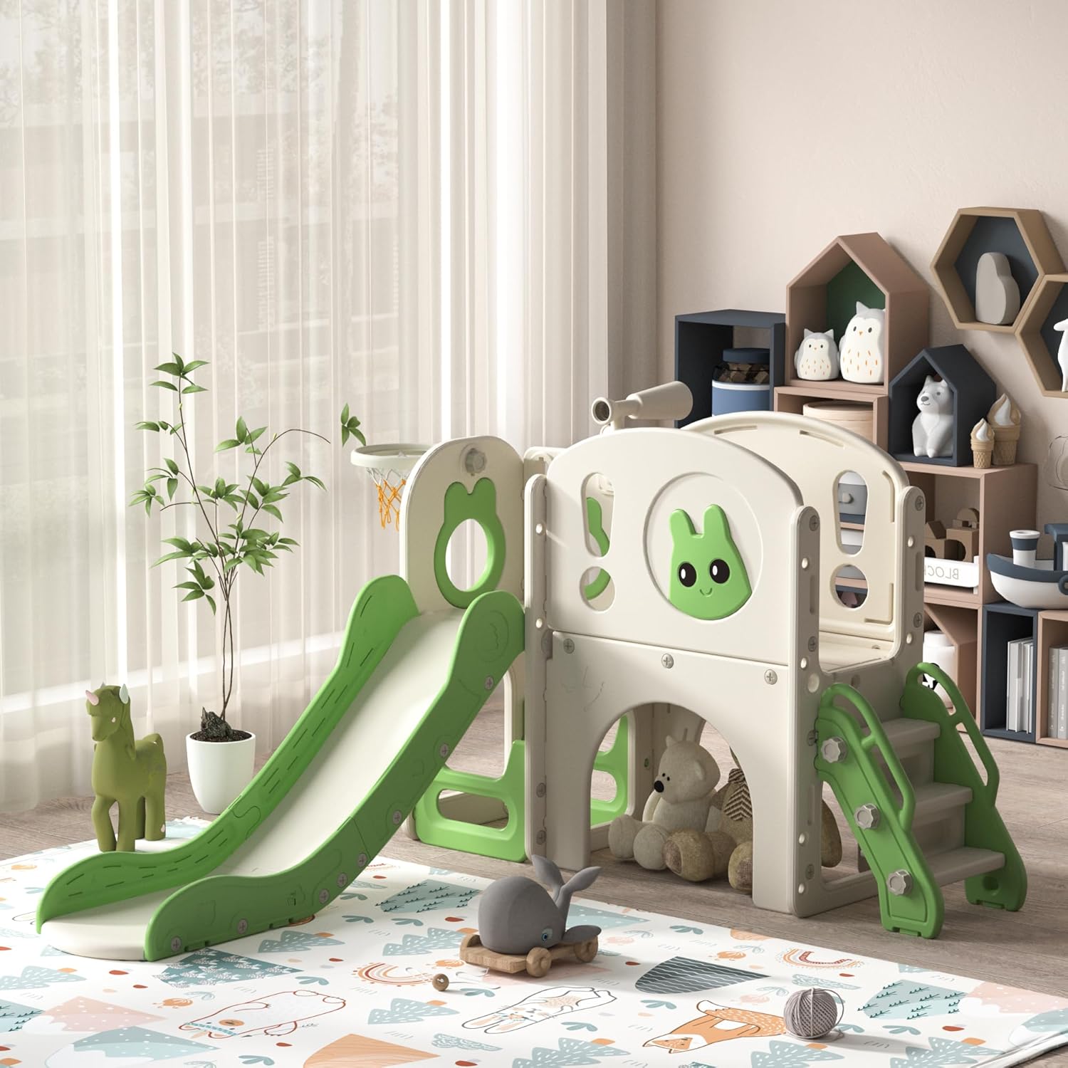 8-in-1 Toddler Slide and Climber Playset for Active Kids