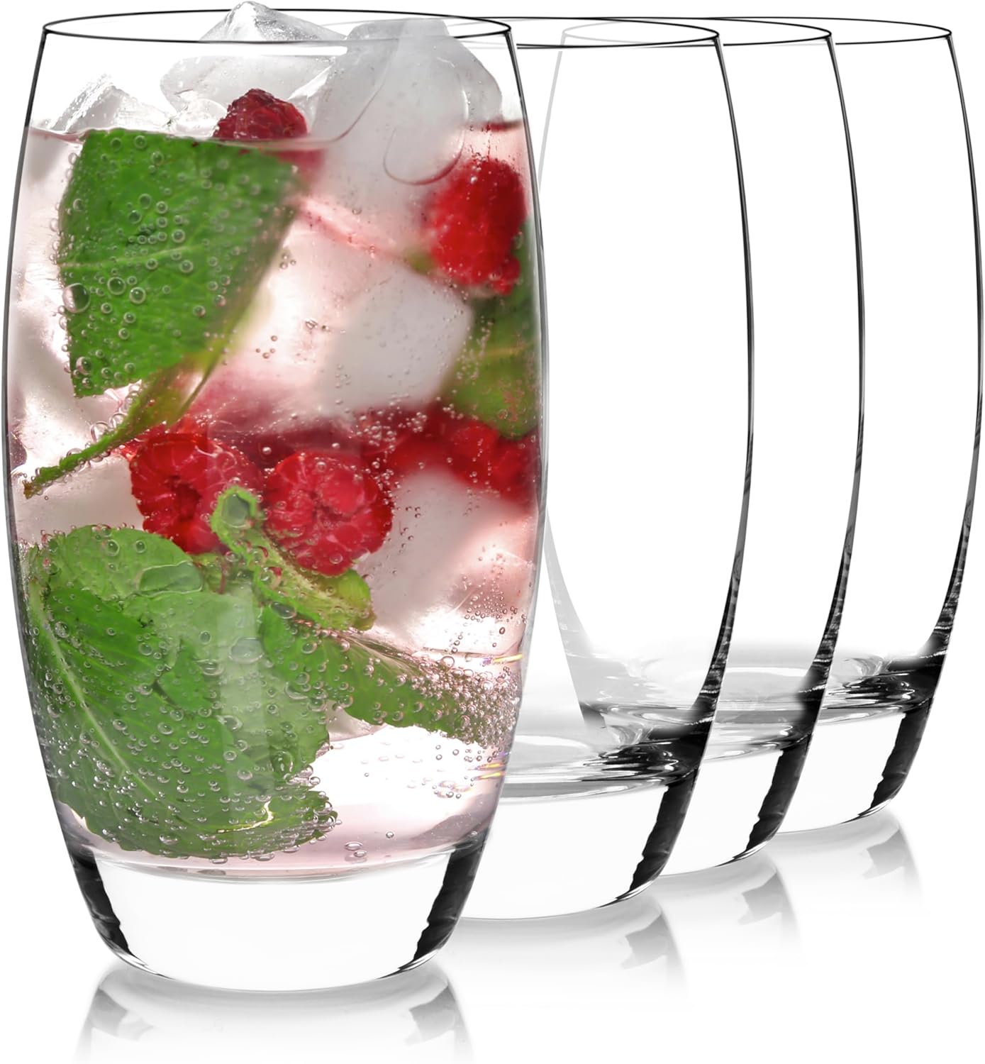Luigi Bormioli Crescendo Highball Glasses Set of 4 for Cocktails