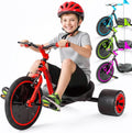 16 in Front Wheel Drift Trike for Kids Ages 5+ - Black Red