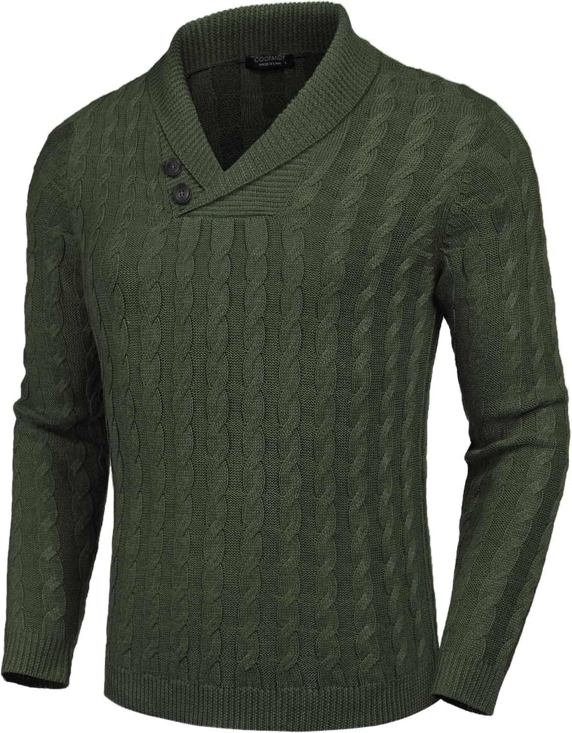 COOFANDY Men's Shawl Collar Pullover Sweater for Casual Style