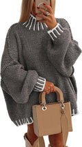 PRETTYGARDEN Oversized Pullover Sweater Mock Neck - Cozy Fall Staple