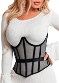 Mesh Corset Waist Trainer for Women - Underbust Lace Up (Style LMWD)