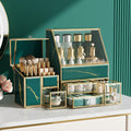 Makeup Organizer Green Large Vanity Organizer for Skincare & Brushes
