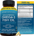 Triple Strength Omega 3 Fish Oil Supplement 2500 mg - High-Potency
