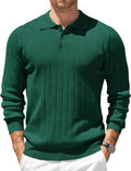 Mens Knit Polo Sweater Long Sleeve Polos - Lightweight Slim Fit enough