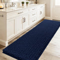 Extra Long Luxury Navy Blue Bathroom Rug Mat 70x24 in - Ultra Soft
