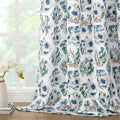 Green Floral Curtains 84 in Long Room Darkening Panels - Boho