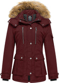 Women's Quilted Winter Coat Warm Puffer Jacket - Removable Hood