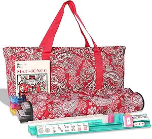 GUSTARIA American Mahjong Game Set with Premium White Tiles