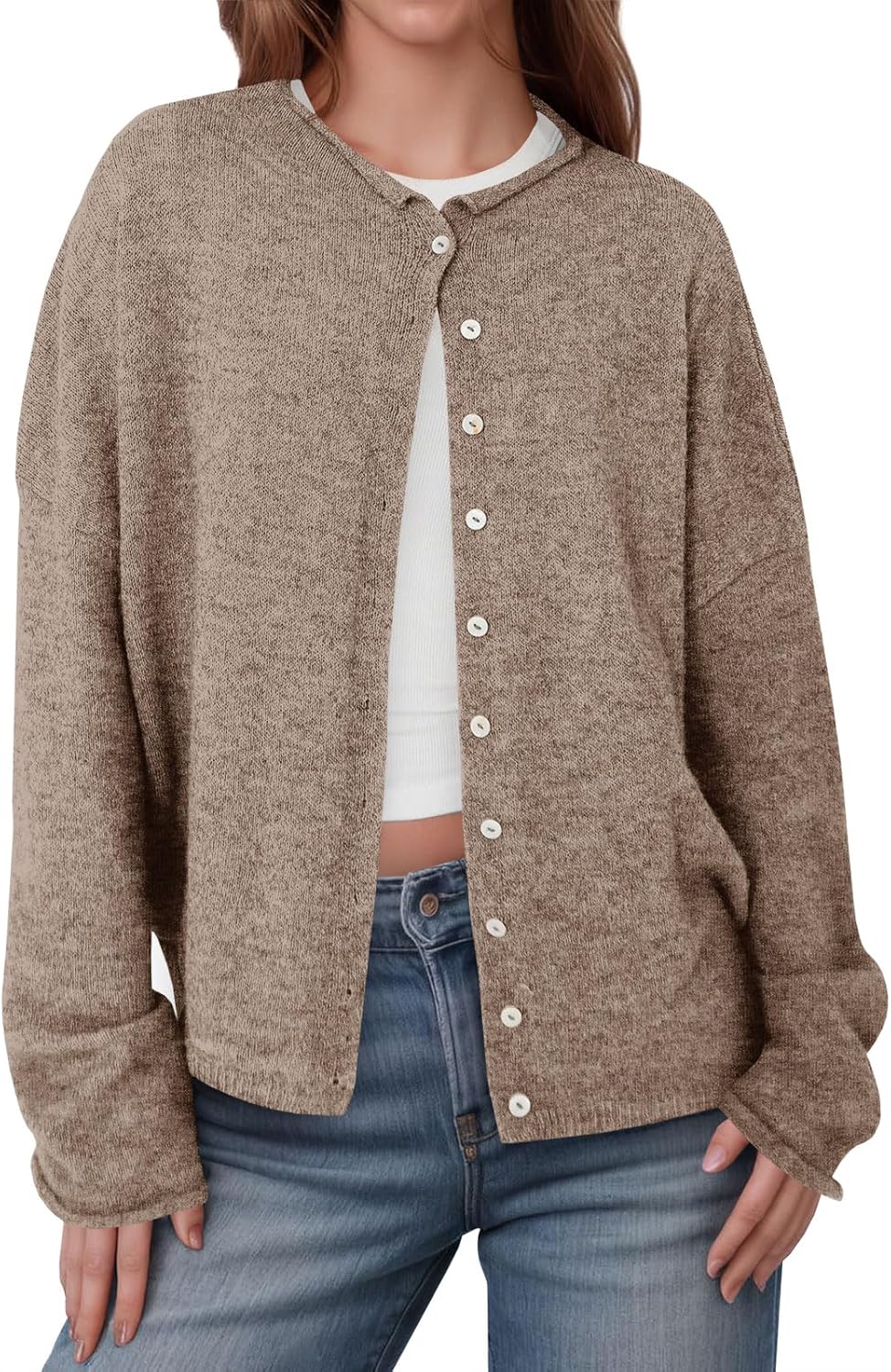Saodimallsu Womens Button Up Cardigan Sweaters for Fall Style