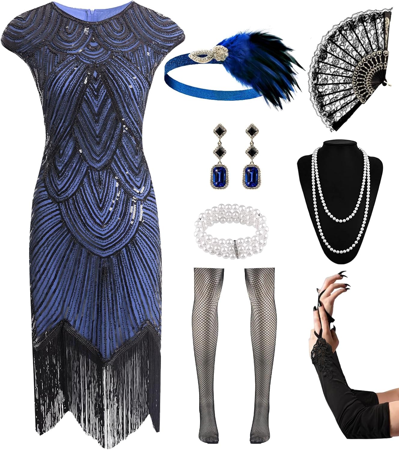 1920s Flapper Dresses with Accessories for Vintage Style