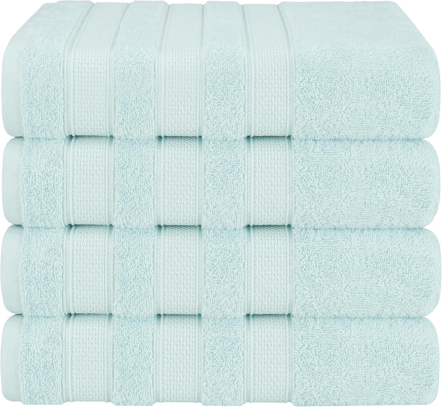 100% Cotton Turkish Bath Towels Set - Soft Absorbent Mint Color