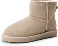 Snow Boots for Women Genuine Suede Faux Fur Lined - Warm Slip