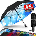 TUMELLA Travel Umbrella Small & Strong - Compact Windproof