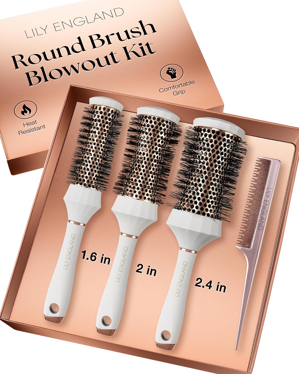 Lily England Round Hair Brush Set for Effortless Styling