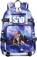Anime Sword Art Online Backpack Daypack - Comfortable Straps, USB